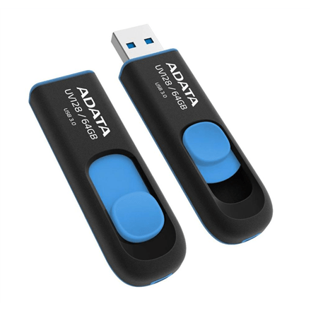 ADATA UV128 64 GB, USB 3.0, Black/Blue (Attēls 2)