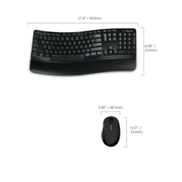 Microsoft L3V-00021 Sculpt Comfort Desktop Standard, Wireless, Keyboard layout EN, Black, Mouse included, Numeric keypad (Attēls 4)