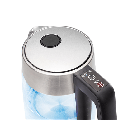 Tristar Kettle WK-3375 With electronic control, Stainless steel/Glass, Glass/Black, 2200 W, 360° rotational base, 1.8 L (Фото 2)