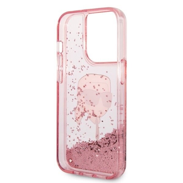 Karl Lagerfeld KLHCP14XLNKHCP iPhone 14 Pro Max 6,7" różowy|pink hardcase Glitter Karl Head (Attēls 7)