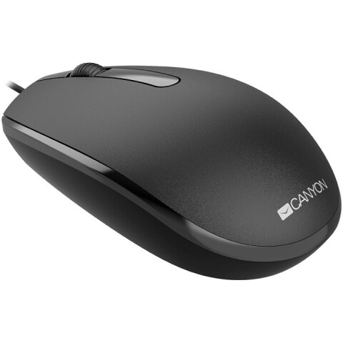 Canyon Wired  optical mouse with 3 buttons, DPI 1000, with 1.5M USB cable, black, 65*115*40mm, 0.1kg (Attēls 3)