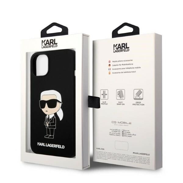 Karl Lagerfeld KLHMP14MSNIKBCK iPhone 14 Plus 6,7" hardcase czarny|black Silicone Ikonik Magsafe (Attēls 8)