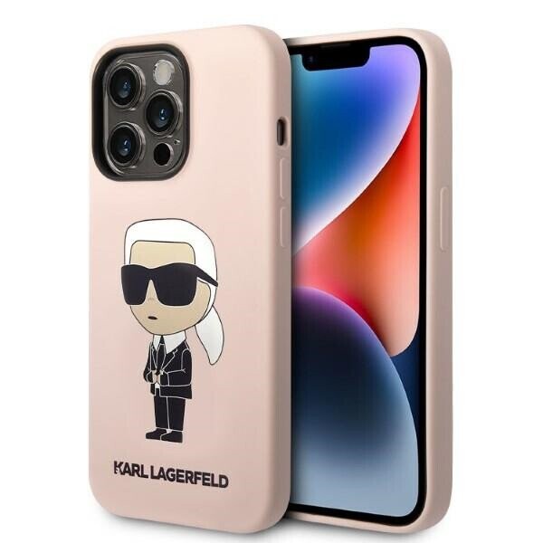 Karl Lagerfeld KLHMP14LSNIKBCP iPhone 14 Pro 6,1" hardcase różowy|pink Silicone Ikonik Magsafe (Attēls 1)
