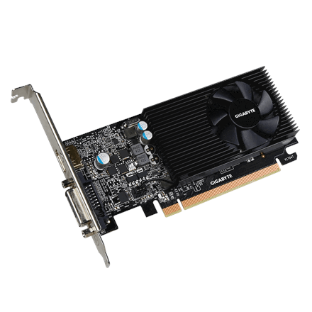 Gigabyte NVIDIA, 2 GB, GeForce GT 1030, GDDR5, PCI Express 3.0, Cooling type Active, Processor frequency 1257 MHz, DVI-D ports quantity 1, HDMI ports quantity 1, Memory clock speed 6008 MHz (Attēls 3)