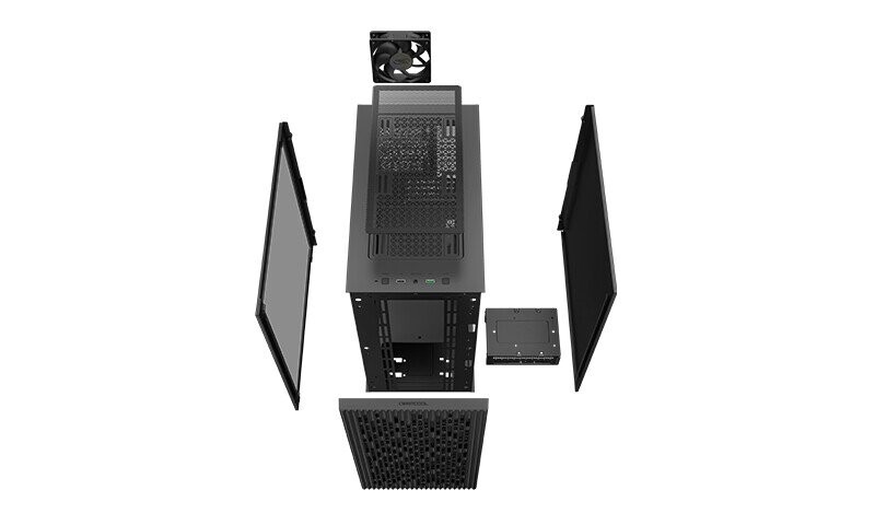 Deepcool MATREXX 40 Black, Micro ATX, 4, USB 3.0 x 1; USB 2.0 × 1; Audio x 1, ABS+SPCC+Tempered Glass, 1 × 120mm DC fan (Attēls 14)