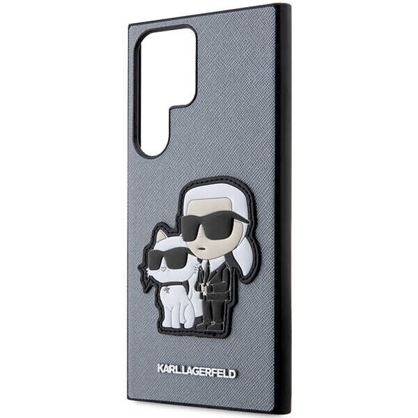 Karl Lagerfeld KLHCS23LSANKCPG S23 Ultra S918 hardcase szary|grey Saffiano Karl & Choupette (Attēls 6)