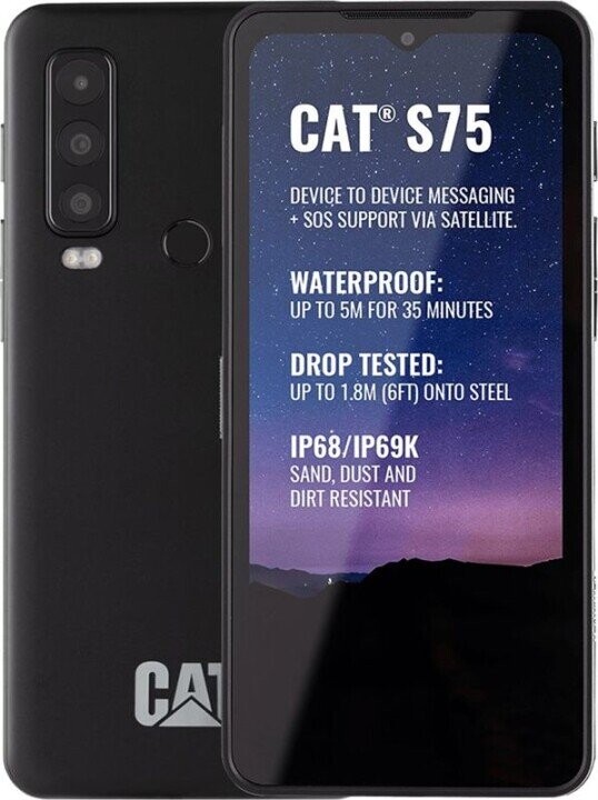 Caterpillar CAT S75 (Black) 6.6“ IPS LCD 1080x2408/2.2GHz&2.0GHz/128GB/6GB RAM/Android 12/WiFi,microSDXC,BT,5G (Attēls 1)