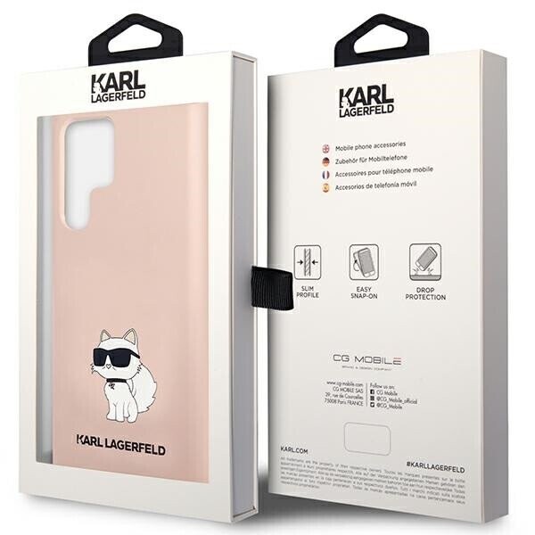 Karl Lagerfeld KLHCS23LSNCHBCP S23 Ultra S918 hardcase różowy|pink Silicone Choupette (Фото 8)