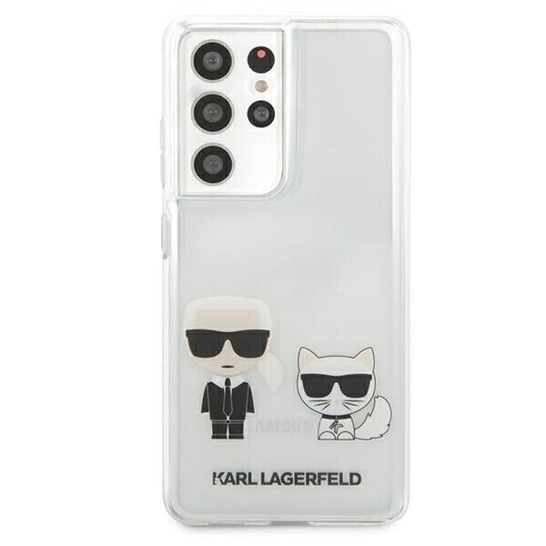 Karl Lagerfeld KLHCS21LCKTR S21 Ultra G998 hardcase Transparent Karl & Choupette (Attēls 3)