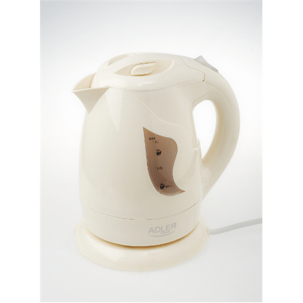 Adler AD 08 b Standard kettle, Plastic, Beige, 850 W, 1 L, 360° rotational base (Фото 1)