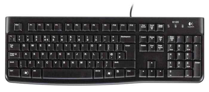 LOGITECH K120 Corded Keyboard black USB OEM - EMEA (US) (Attēls 1)