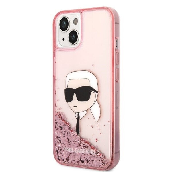 Karl Lagerfeld KLHCP14SLNKHCP iPhone 14 6,1" różowy|pink hardcase Glitter Karl Head (Attēls 2)