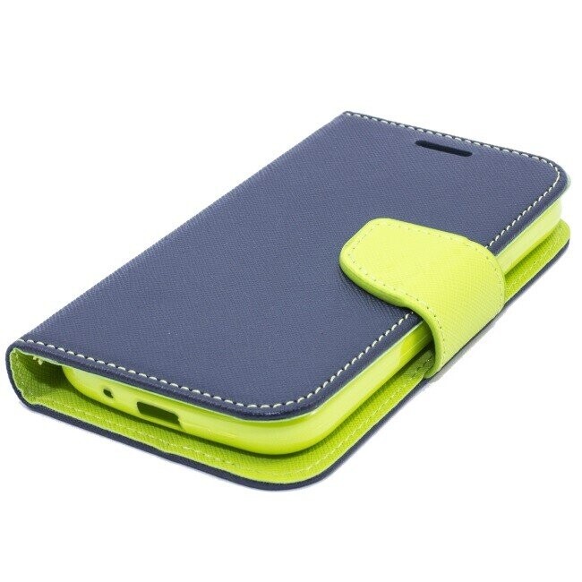 TakeMe Fancy Diary Book Case ar stendu LG K51s sāniski atverams Zils/Salātkrāsas (Attēls 4)