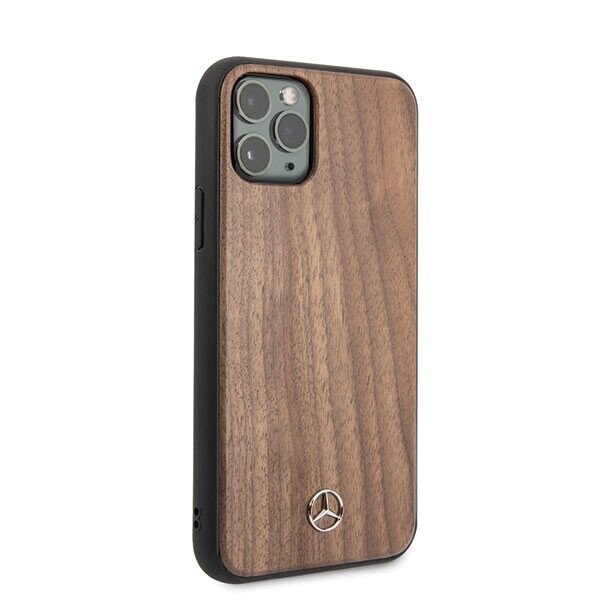Mercedes MEHCN58VWOLB iPhone 11 Pro hard case brązowy|brown Wood Line Walnut (Фото 5)