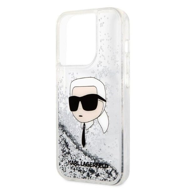 Karl Lagerfeld KLHCP14XLNKHCH iPhone 14 Pro Max 6,7" srebrny|silver hardcase Glitter Karl Head (Attēls 6)