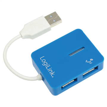 Logilink USB 2.0 Hub 4-Port, Smile, Blue (Attēls 2)
