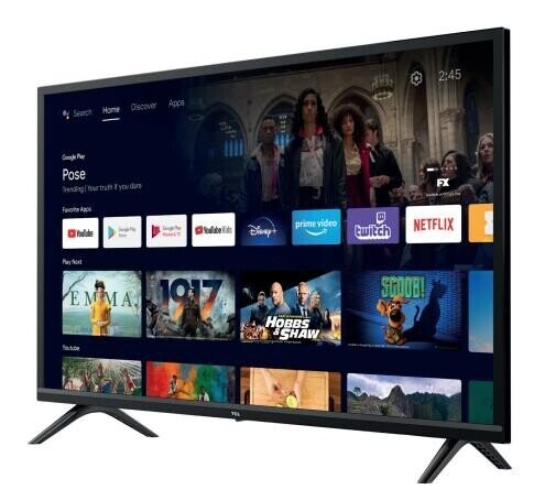 TV Set|TCL|32"|HD|1366x768|Wireless LAN|Bluetooth|Android TV|Black|32S5201 (Attēls 1)