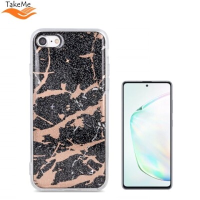 TakeMe Marmors akmens spīdīgs silikona īpaši plāns un ciets aizmugures maks priekš Samsung Galaxy Note 10 Lite (N770F) Melns (Attēls 1)