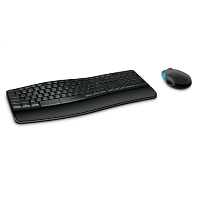 Microsoft L3V-00021 Sculpt Comfort Desktop Standard, Wireless, Keyboard layout EN, Black, Mouse included, Numeric keypad (Фото 1)