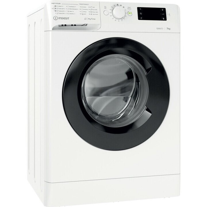 INDESIT Washing machine MTWE 71252 WK EE A +++, Front loading, Washing capacity 7 kg, 1200 RPM, Depth 54 cm, Width 59.5 cm, Display, Big Digit, White (Attēls 1)