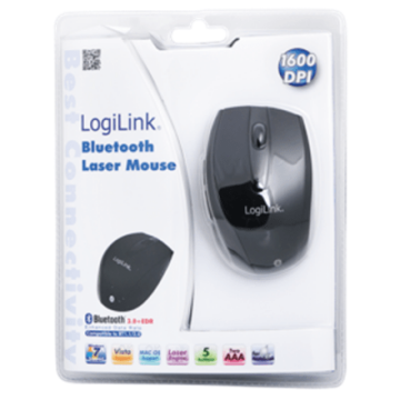 Logilink Maus Laser Bluetooth mit 5 Tasten wireless, Black, Bluetooth Laser Mouse; (Attēls 3)
