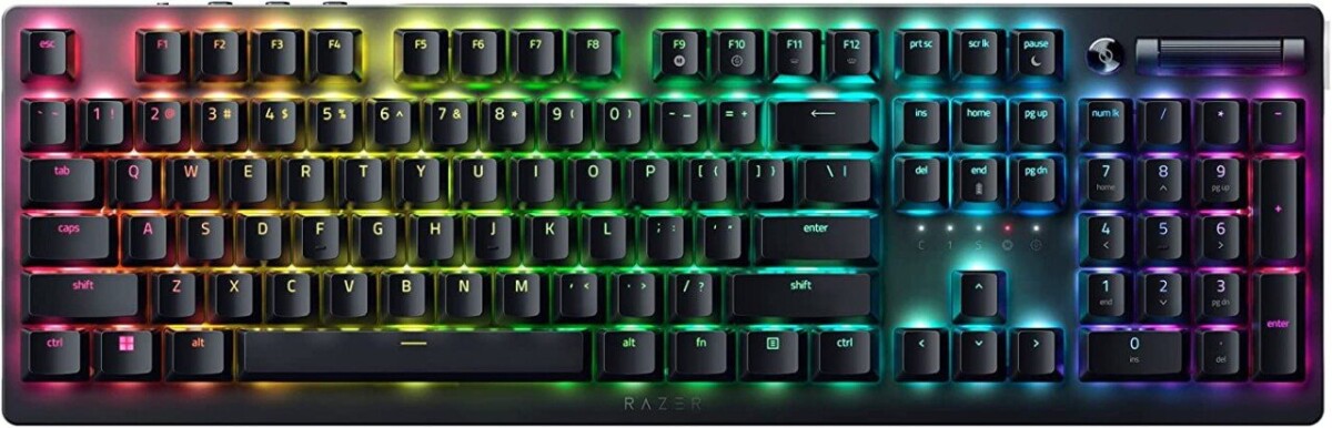 Razer Gaming Keyboard  Deathstalker V2 RGB LED light, US, Wired, Black, Optical Switches (Linear), Numeric keypad (Attēls 1)