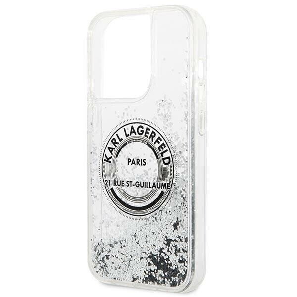 Karl Lagerfeld KLHCP14XLCRSGRS iPhone 14 Pro Max 6,7" srebrny|silver hardcase Liquid Glitter RSG (Attēls 6)