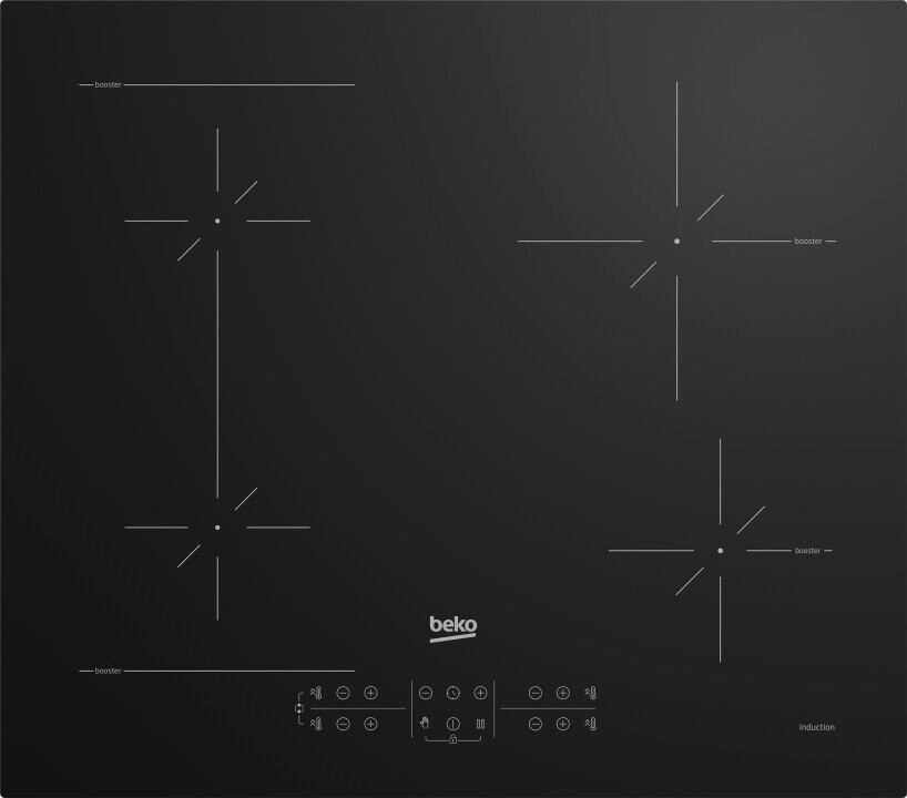 Beko HII64200SFMT Black Built-in 59 cm Zone induction hob 4 zone(s) (Фото 1)
