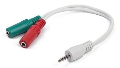 CABLE AUDIO 3.5MM 4-PIN TO/3.5MM S+MIC CCA-417W GEMBIRD (Attēls 1)