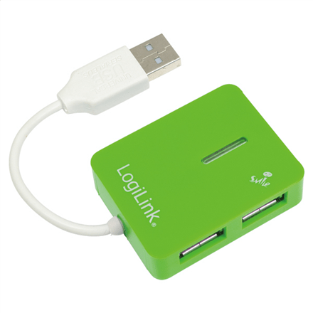 Logilink USB 2.0 Hub 4-Port, Smile, Green (Attēls 2)