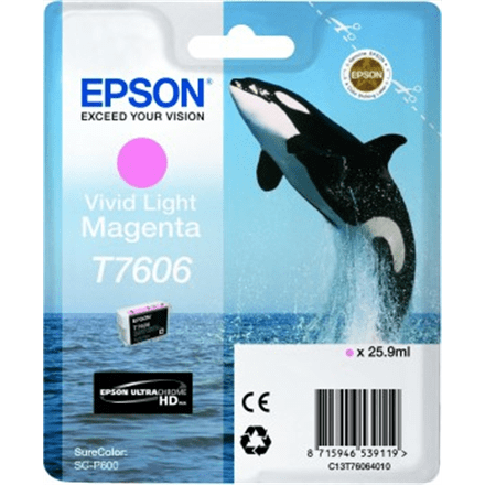 Epson T7606 Ink Cartridge, Light Magenta (Фото 1)