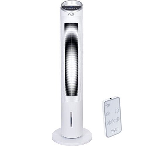 Adler AD 7855	 Tower Air Cooler, Number of speeds 3, 60 W, Oscillation, Diameter 30 cm, White (Фото 1)