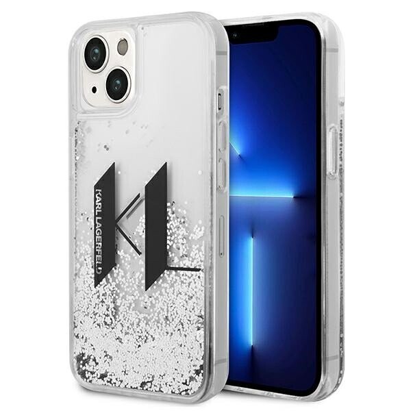 Karl Lagerfeld KLHCP14SLBKLCS iPhone 14 6,1" srebrny|silver hardcase Liquid Glitter Big KL (Attēls 1)