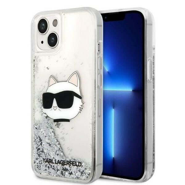 Karl Lagerfeld KLHCP14SLNCHCS iPhone 14 6,1" srebrny|silver hardcase Glitter Choupette Head (Attēls 1)