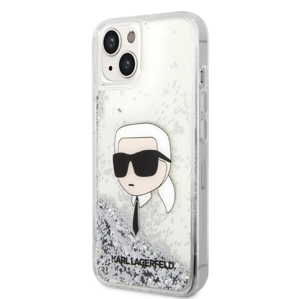 Karl Lagerfeld KLHCP14SLNKHCH iPhone 14 6,1" srebrny|silver hardcase Glitter Karl Head (Attēls 2)