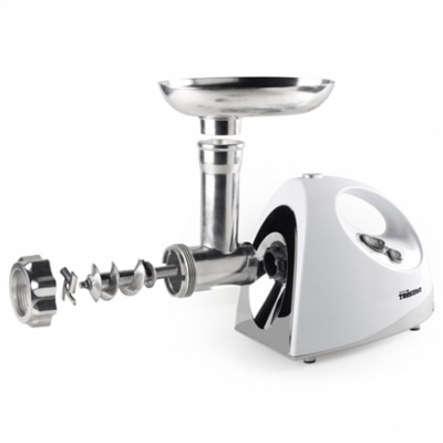 Tristar VM-4210 White, 3 Stainless steel grinding plates, Aluminum grinder head, Aluminum hopper tray, Sausage stuffer, Kubbe attachment, Sausage accessory, Stainless steel blade (Attēls 2)