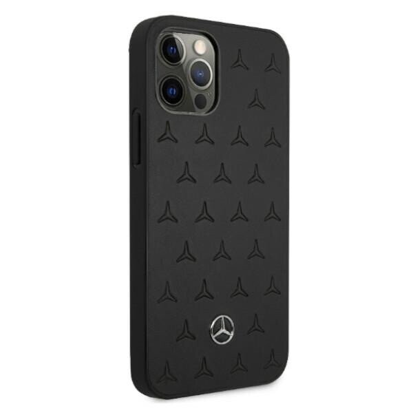 Mercedes MEHCP12LPSQBK iPhone 12 Pro Max 6,7" czarny|black hardcase Leather Stars Pattern (Attēls 4)