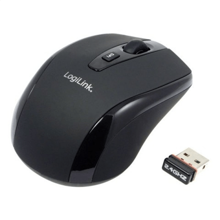 Logilink Maus optisch Funk 2.4 GHz wireless, Black, 2.4GH wireless mini mouse with autolink (Attēls 2)