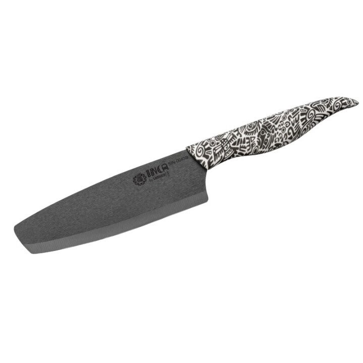 Samura Inca Кухонный нож Nakiri с 165 mm черным циркония керамическим лезвием и ABS TPR повверхностю ручкой (Фото 2)
