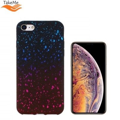 TakeMe Cosmic TPU matēts mīksts azmugures maks priekš Apple iPhone Xs Max Zils/Rozā (Attēls 1)