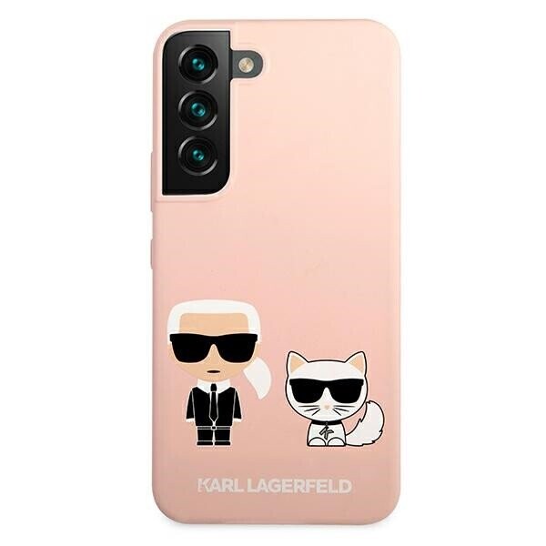 Karl Lagerfeld KLHCS22MSSKCI S22+ S906 hardcase jasno różowy|light pink Silicone Ikonik Karl & Choupette (Attēls 3)