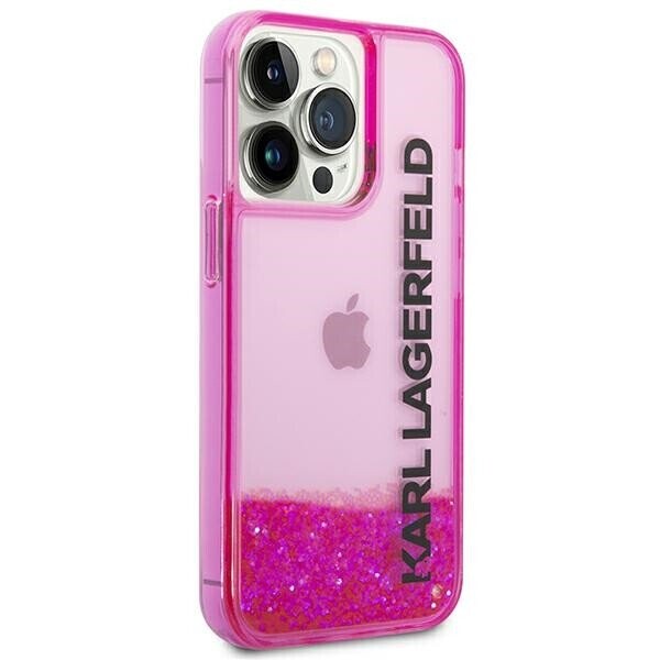 Karl Lagerfeld KLHCP14XLCKVF iPhone 14 Pro Max 6,7" różowy|pink hardcase Liquid Glitter Elong (Attēls 4)