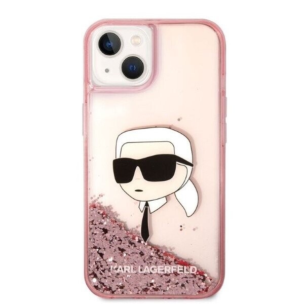 Karl Lagerfeld KLHCP14SLNKHCP iPhone 14 6,1" różowy|pink hardcase Glitter Karl Head (Attēls 3)