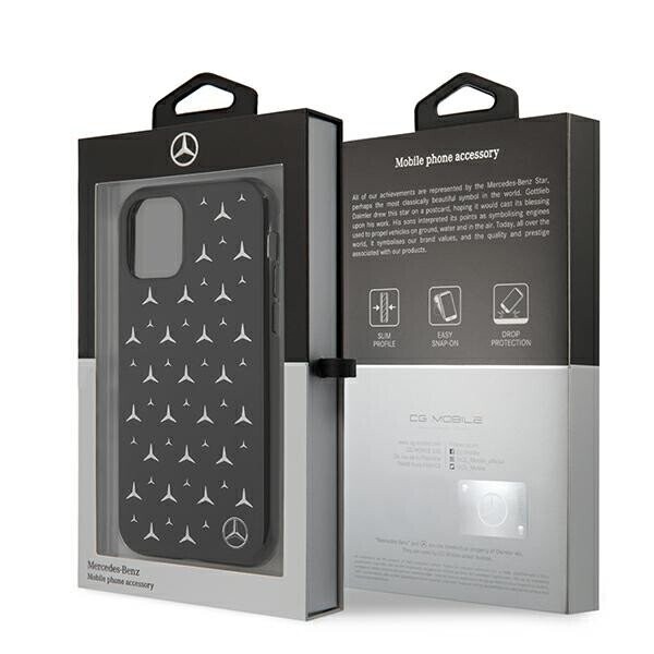 Mercedes MEHCN61ESPBK iPhone 11 6,1" | Xr czarny|black hardcase Silver Stars Pattern (Фото 7)