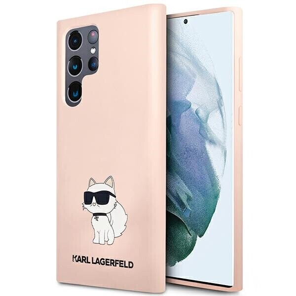 Karl Lagerfeld KLHCS23LSNCHBCP S23 Ultra S918 hardcase różowy|pink Silicone Choupette (Фото 1)