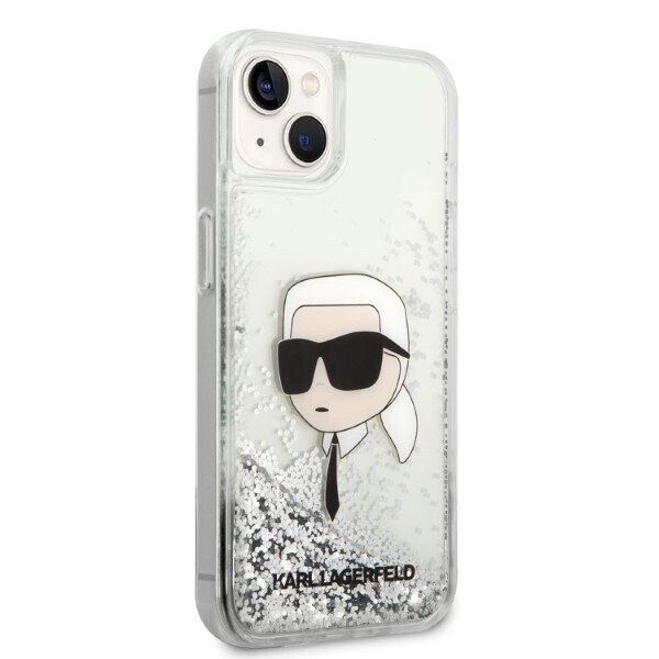 Karl Lagerfeld KLHCP14SLNKHCH iPhone 14 6,1" srebrny|silver hardcase Glitter Karl Head (Attēls 4)