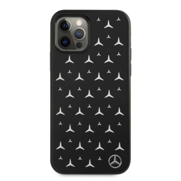 Mercedes MEHCP12MESPBK iPhone 12|12 Pro 6,1" czarny|black hardcase Silver Stars Pattern (Attēls 3)