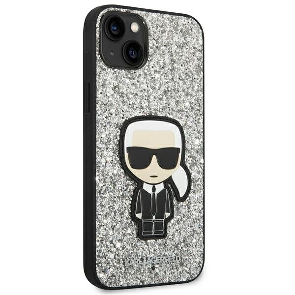 Karl Lagerfeld KLHCP14SGFKPG iPhone 14 6,1" hardcase srebrny|silver Glitter Flakes Ikonik (Фото 4)