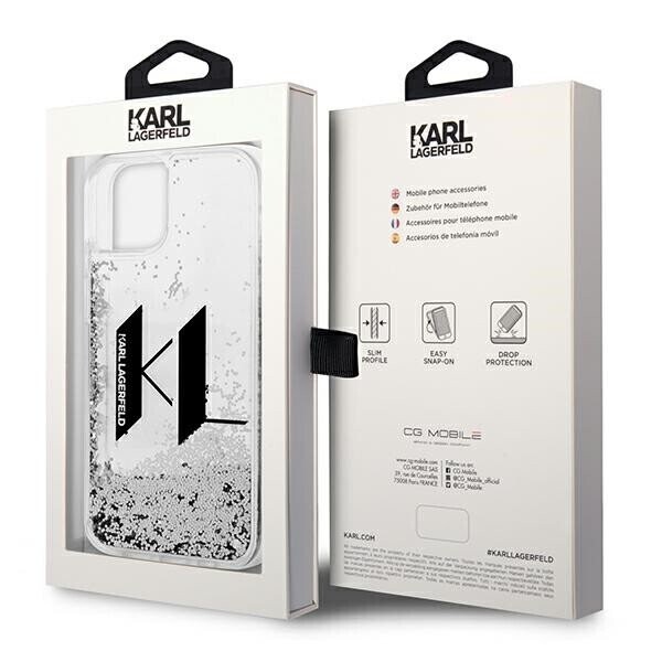 Karl Lagerfeld KLHCP14SLBKLCS iPhone 14 6,1" srebrny|silver hardcase Liquid Glitter Big KL (Attēls 8)