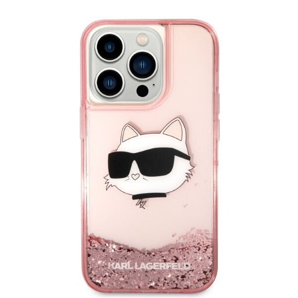 Karl Lagerfeld KLHCP14XLNCHCP iPhone 14 Pro Max 6,7" różowy|pink hardcase Glitter Choupette Head (Attēls 3)
